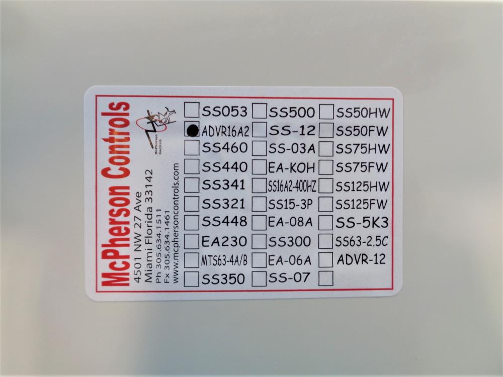 McPherson Controls Hybrid Universal Analog Digital Voltage Regulator ADVR16A2